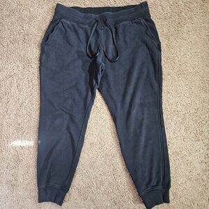 Lululemon Womens Jogger Sweatpants 12 Black Drawstring Cotton Cuffed Activewear